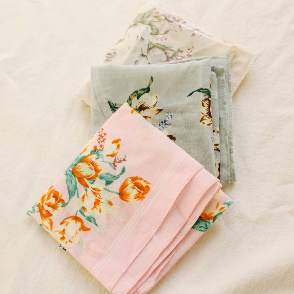 Orchid Flower Bandana in Gray