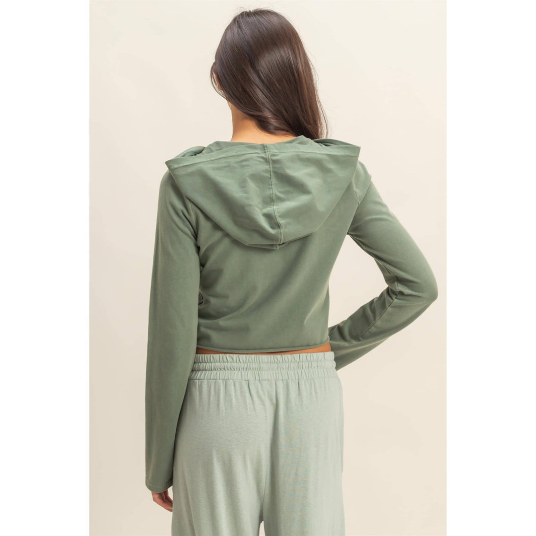 Zip Up Cropped Hoodie