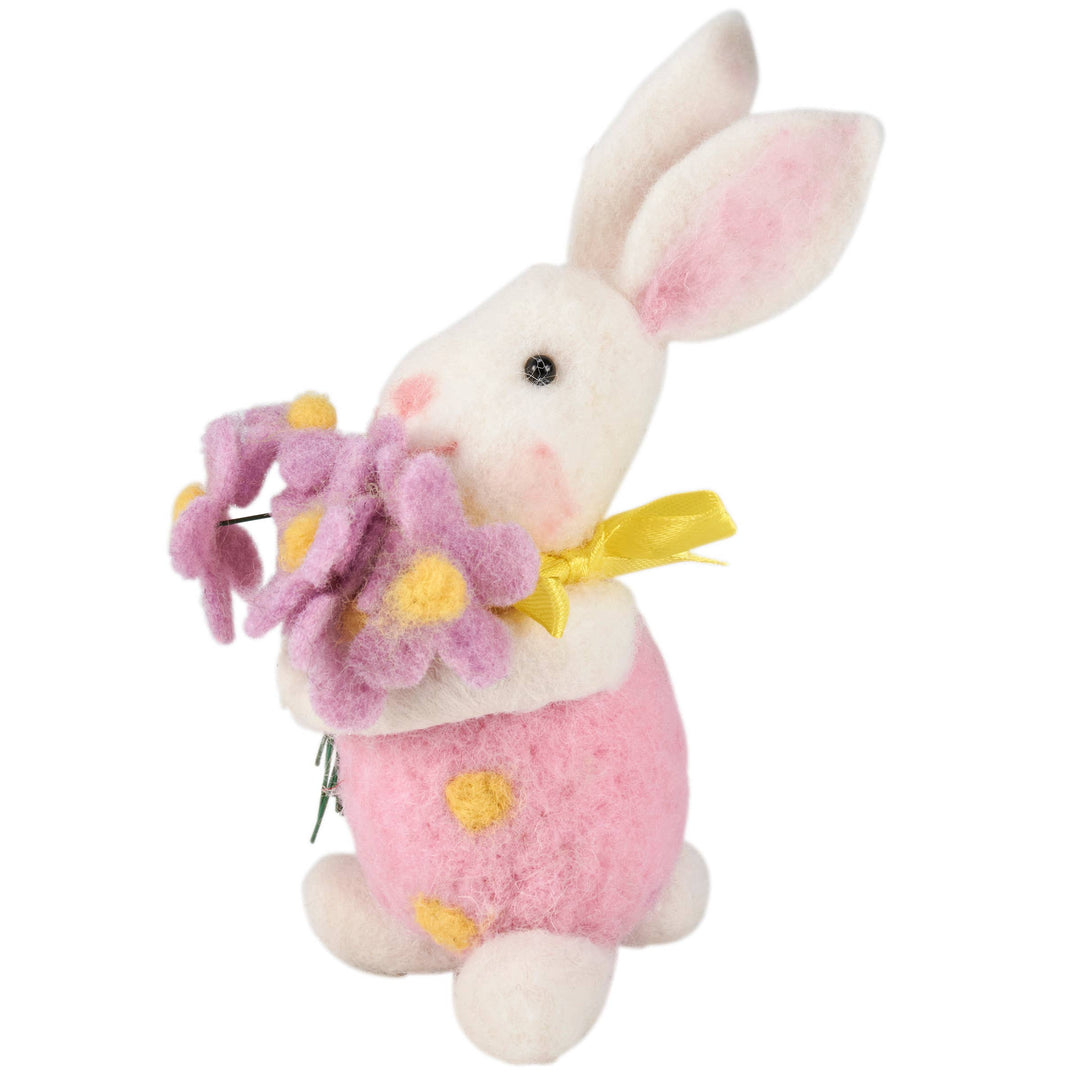 Felt Bunny With Bouquet
