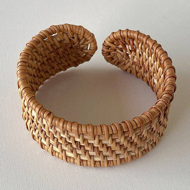 Vintage Straw Braided Round Bracelets