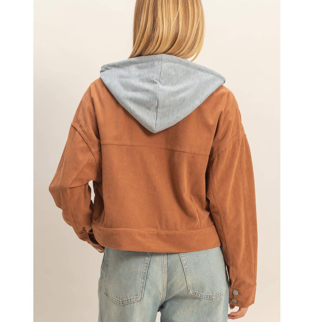 Corduroy Jacket With Detachable Hood