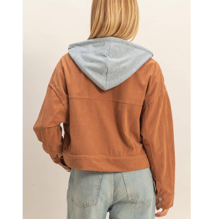 Corduroy Jacket With Detachable Hood