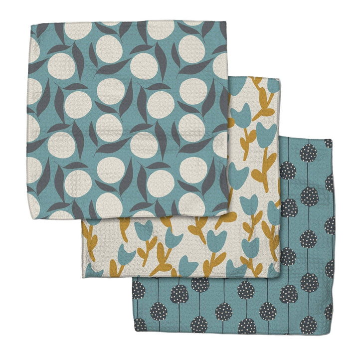Polka Dot Blooms Dishcloth Set by Geometry