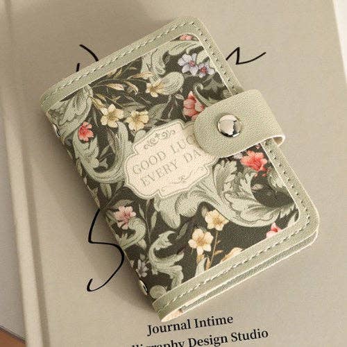 Vintage Floral Leather Card Cases