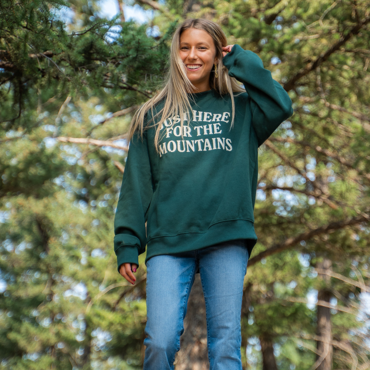 Just Here for the Mountains Unisex Pullover - Forest