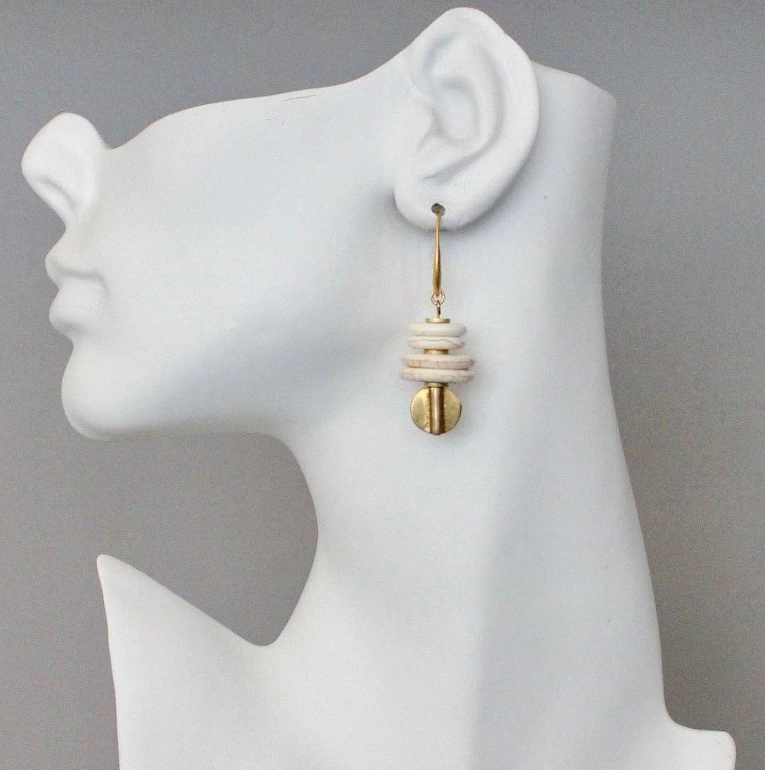 Magnesite & Gold Hook Earrings