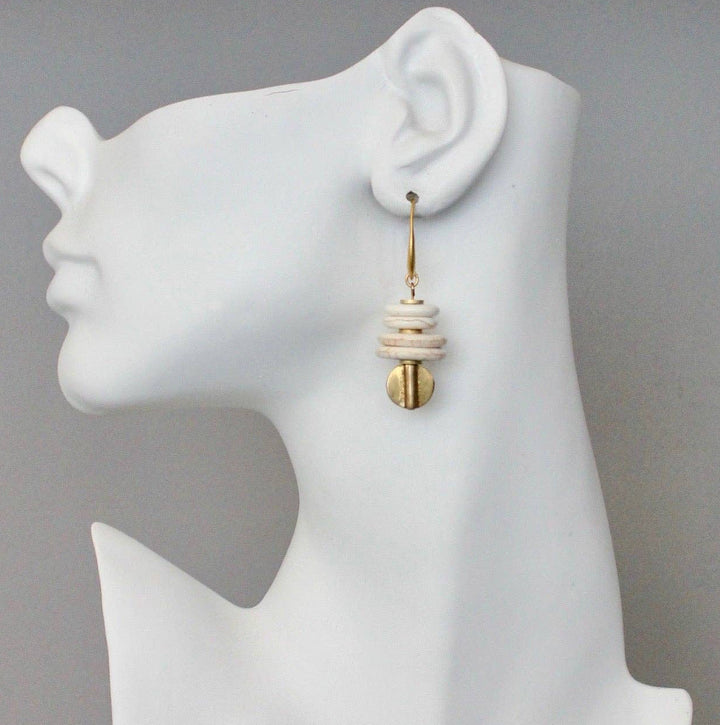 Magnesite & Gold Hook Earrings