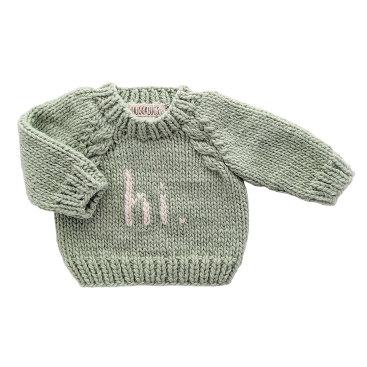 Hi. Sage Green Crew Neck Sweater