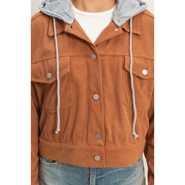 Corduroy Jacket With Detachable Hood
