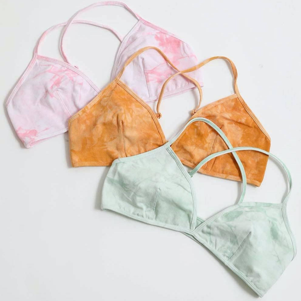 Green Tie Dye Triangle Bralette