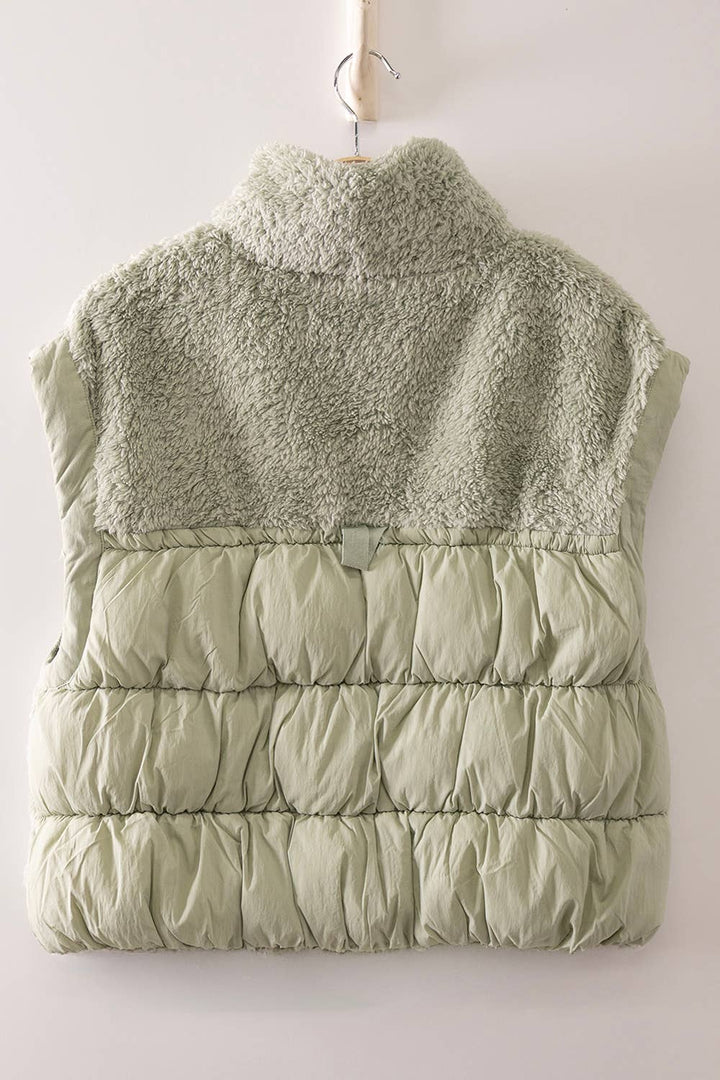 Sage Sherpa Puffer Vest