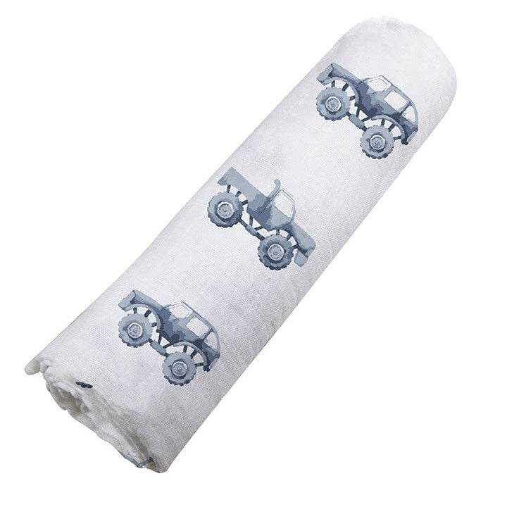 Indigo Monster Trucks Cotton Swaddle