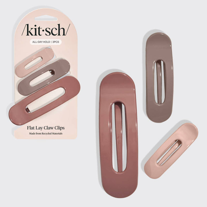 Flat Lay Claw Clip 3pc Flat - Terracotta