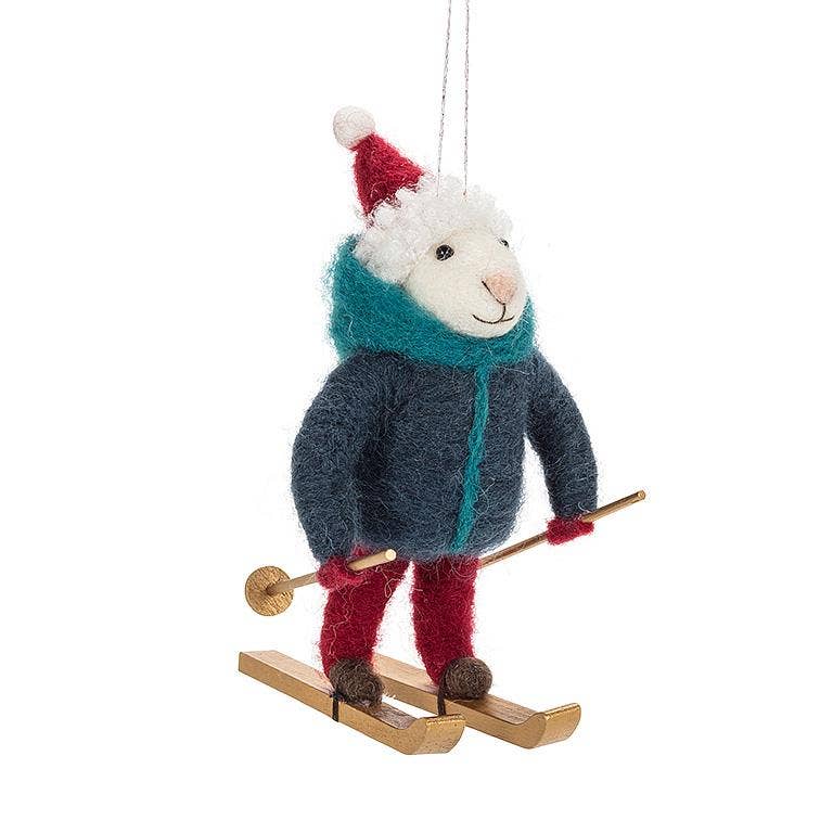 Winter Sport Mouse Ornament-3 Assorted-5.5"H