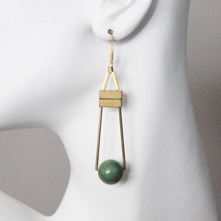 Turquoise & Hematite Drop Earrings