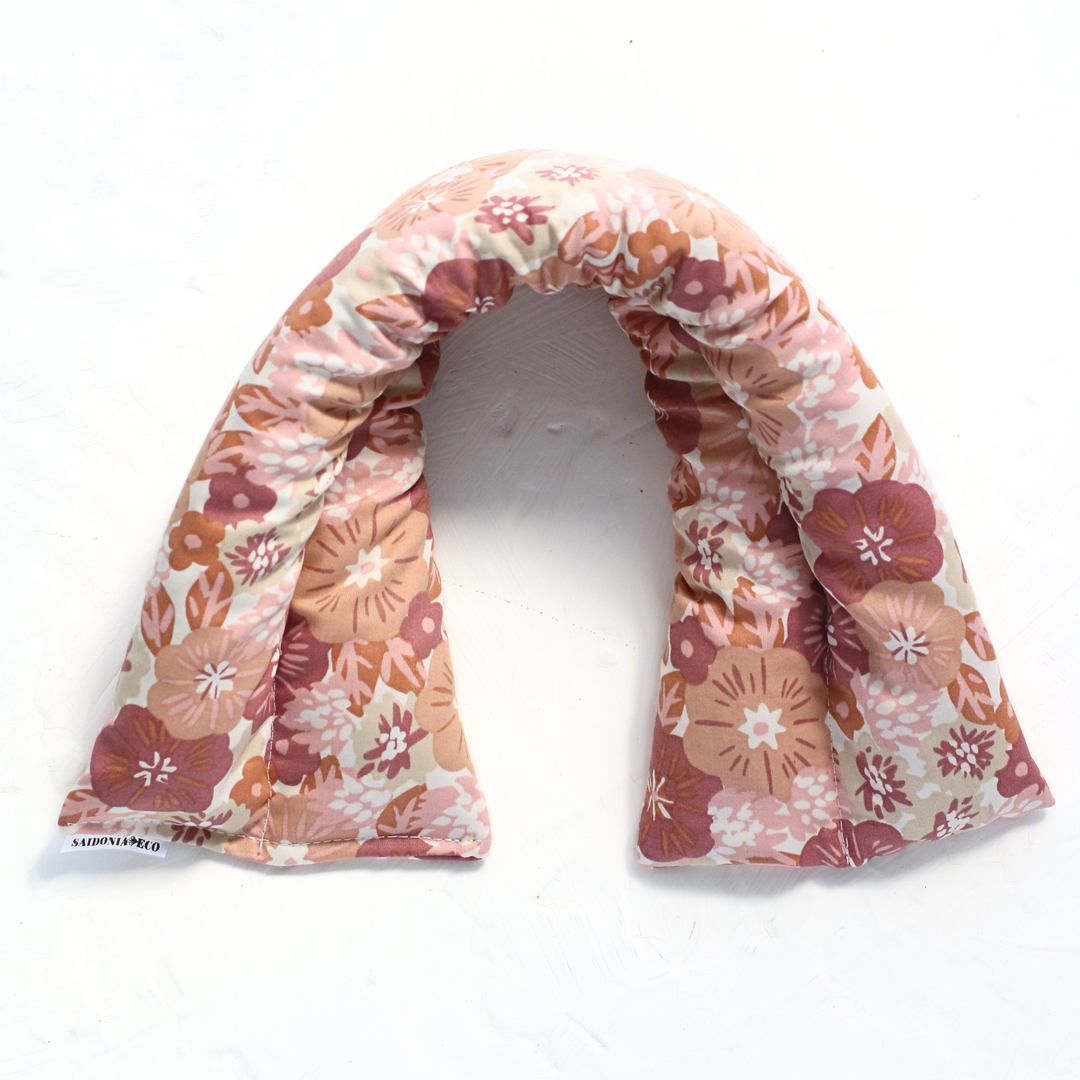 Neck and Body Therapy Rice Wrap in Mauve Flowers Print