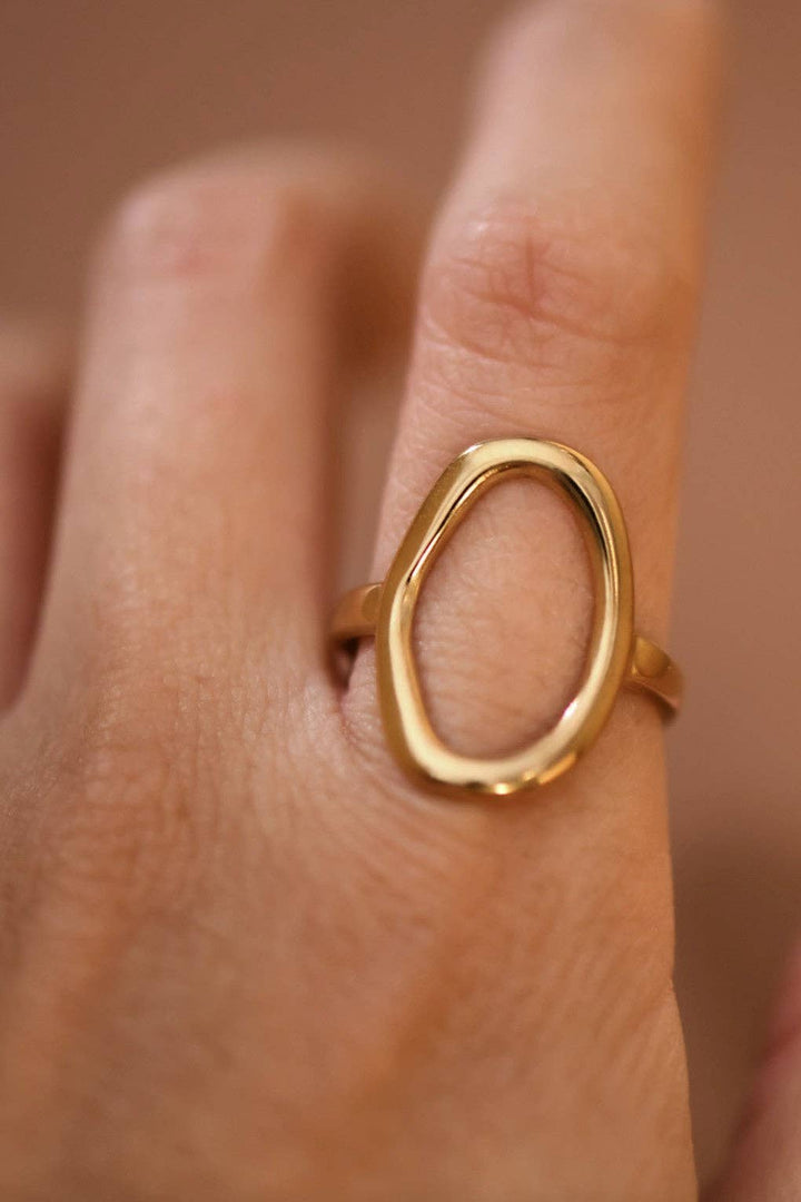 18K Gold Plated Waterproof Stainless Steel Ring