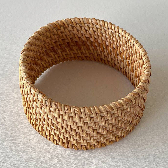 Vintage Straw Braided Round Bracelets
