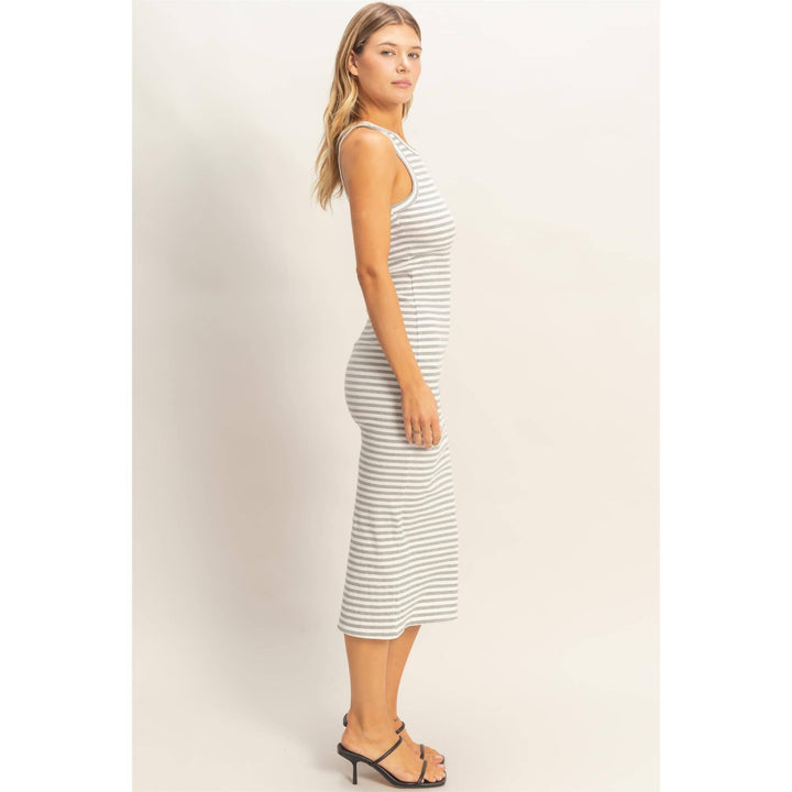 Striped Ribbed Tank Dress