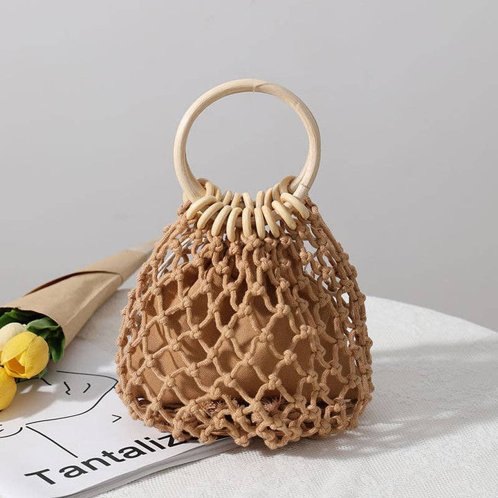Round Handle Beach Handbag