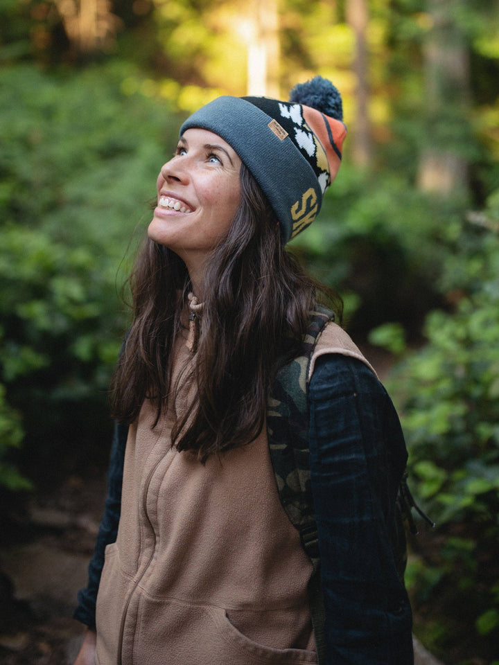 Ski Club Beanie with Pom Pom
