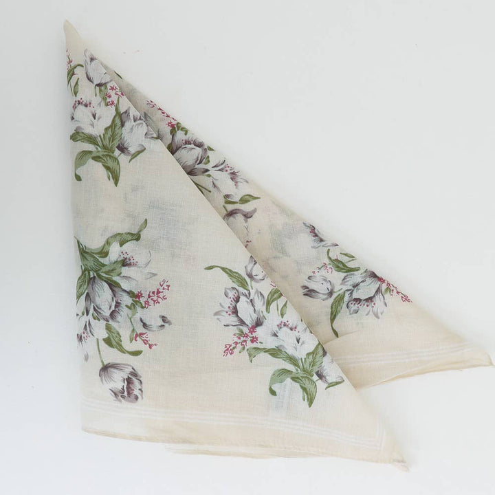 Ivory Orchid Pattern Bandana