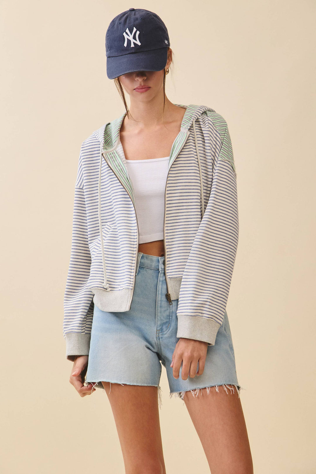 Striped Zip Hoodie