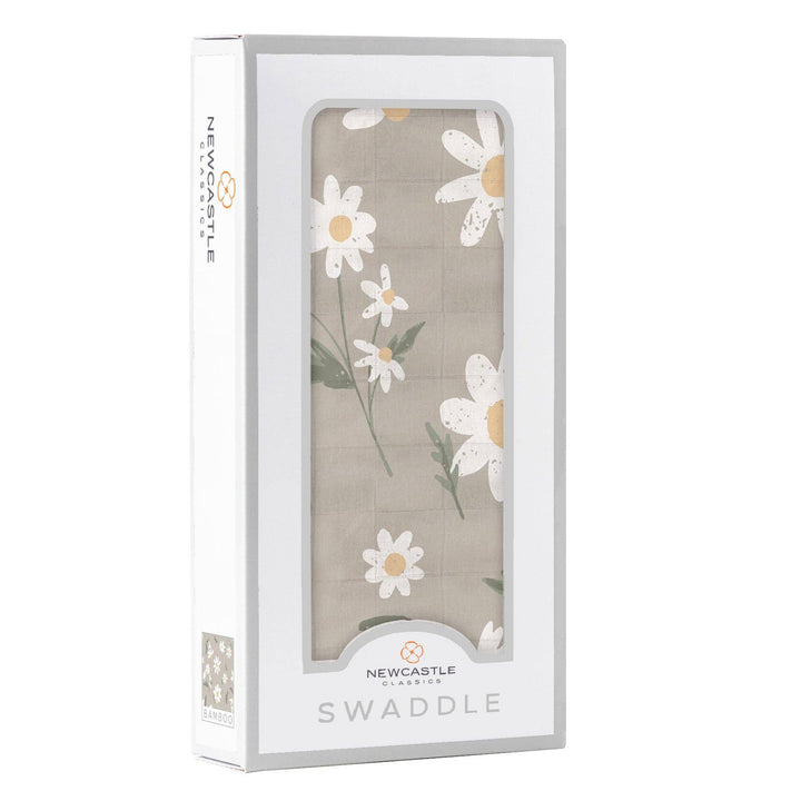 White Daisy Bamboo Swaddle