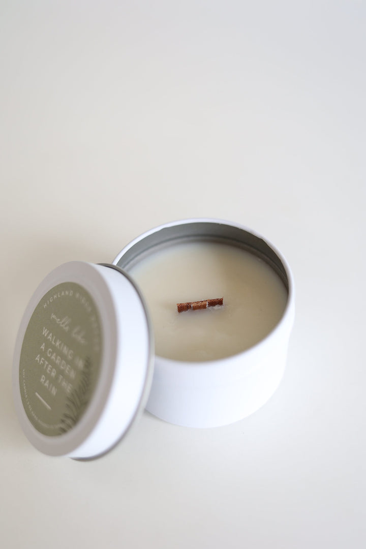 Walking In A Garden After The Rain Candle Tin