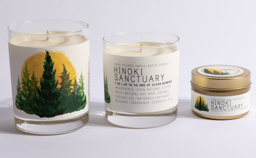 Hinoki Sanctuary Large Candle by Just Bee