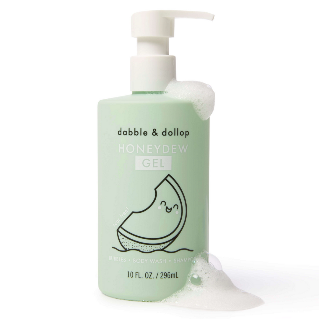 All-Natural Honeydew Body Wash, Bubbles & Shampoo