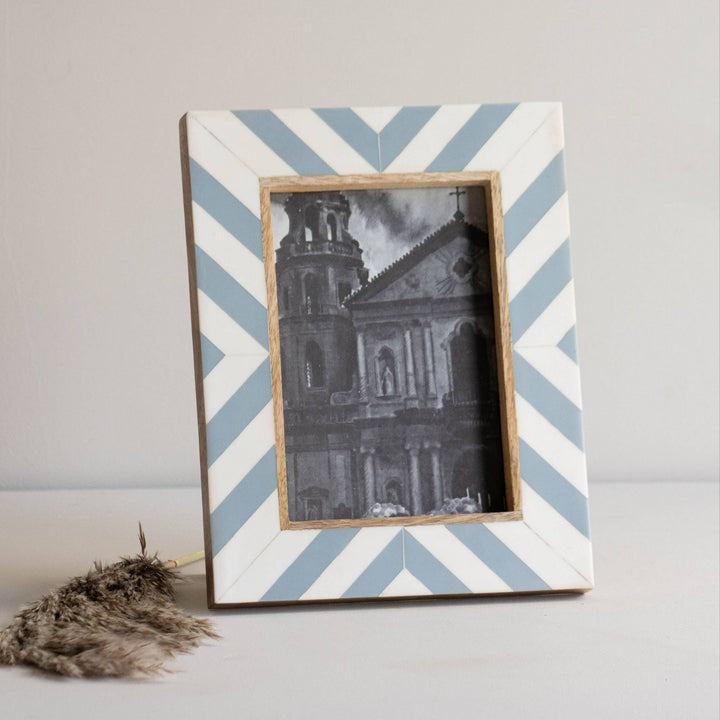 Alya 5x7 Photo Coastal Blue and White Picture Frame