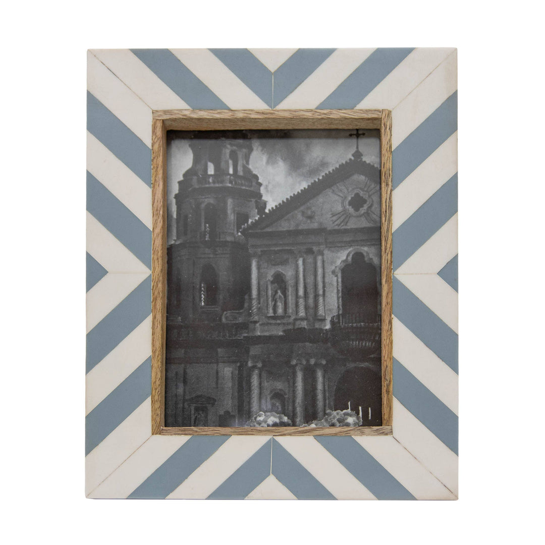 Alya 5x7 Photo Coastal Blue and White Picture Frame