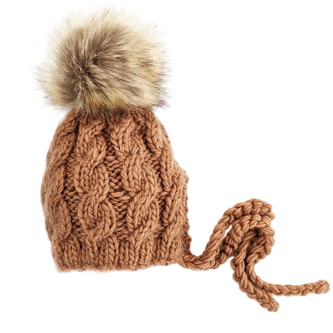 Aspen Pecan Cable Knit Bonnet
