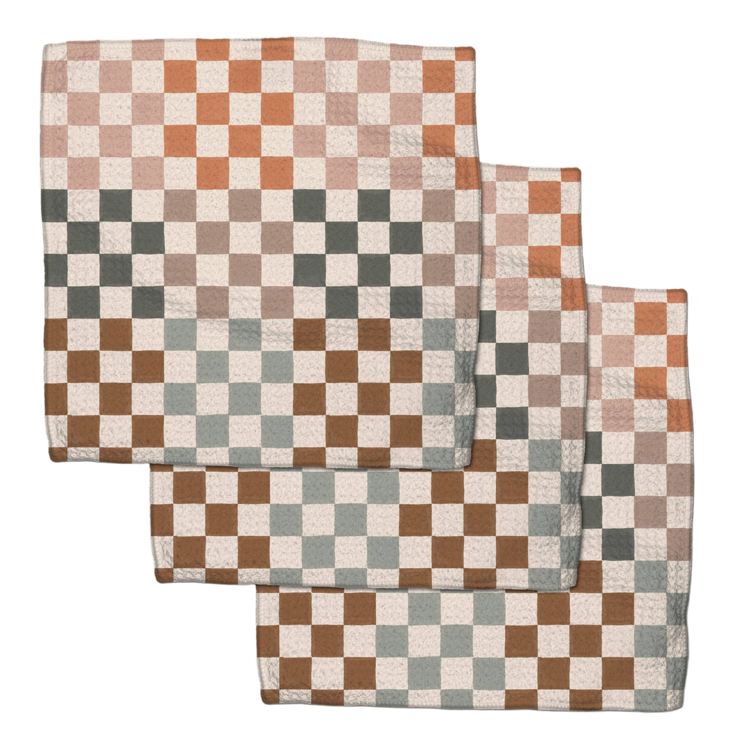 Autumn Checkers Dishcloth Set by Geometry