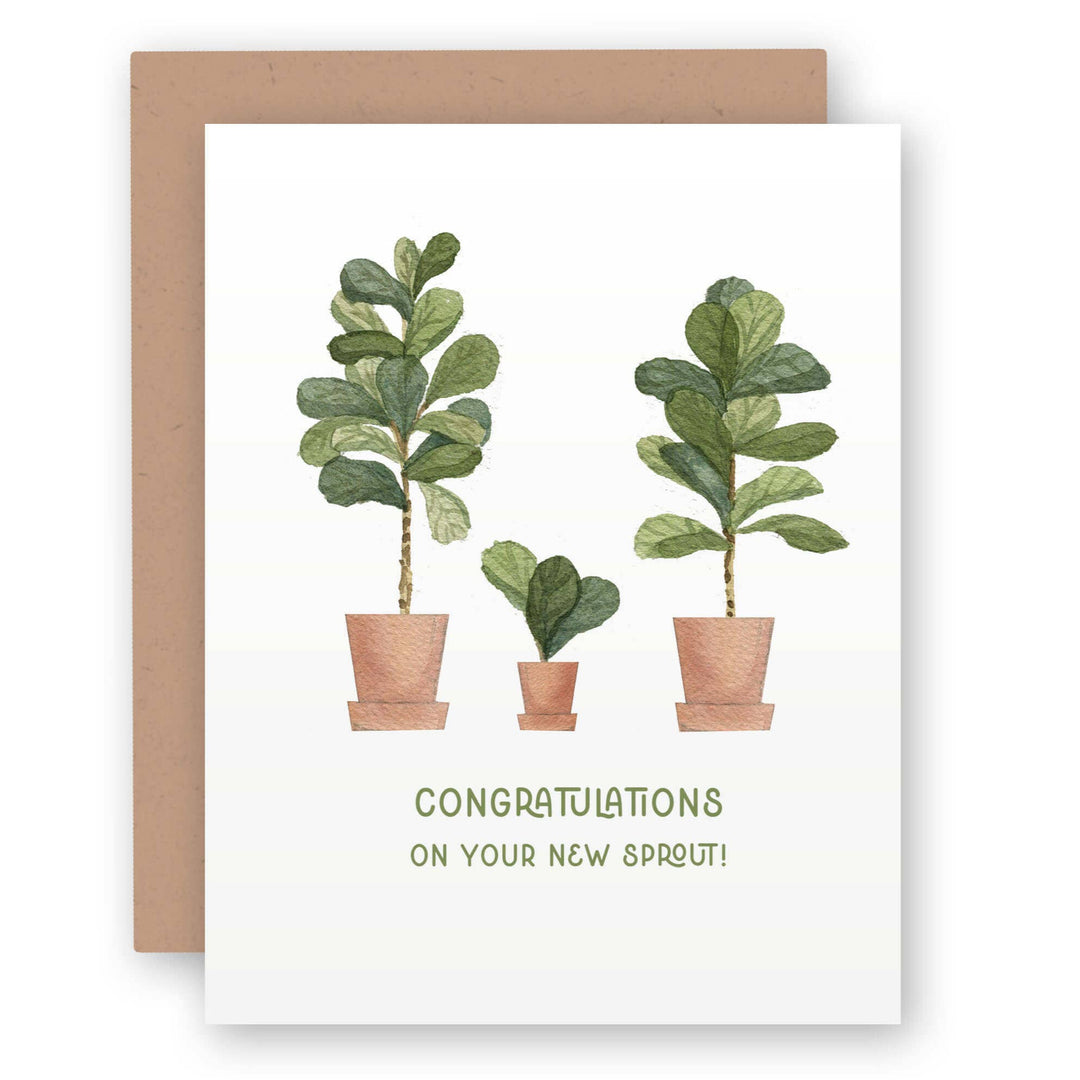 Baby Shower Card | Cute New Baby Fiddle Leaf Fig