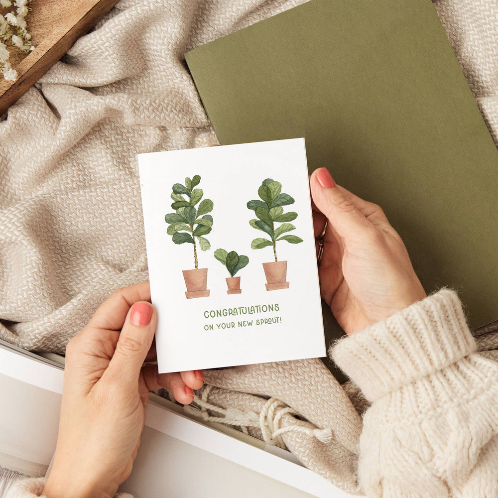Baby Shower Card | Cute New Baby Fiddle Leaf Fig