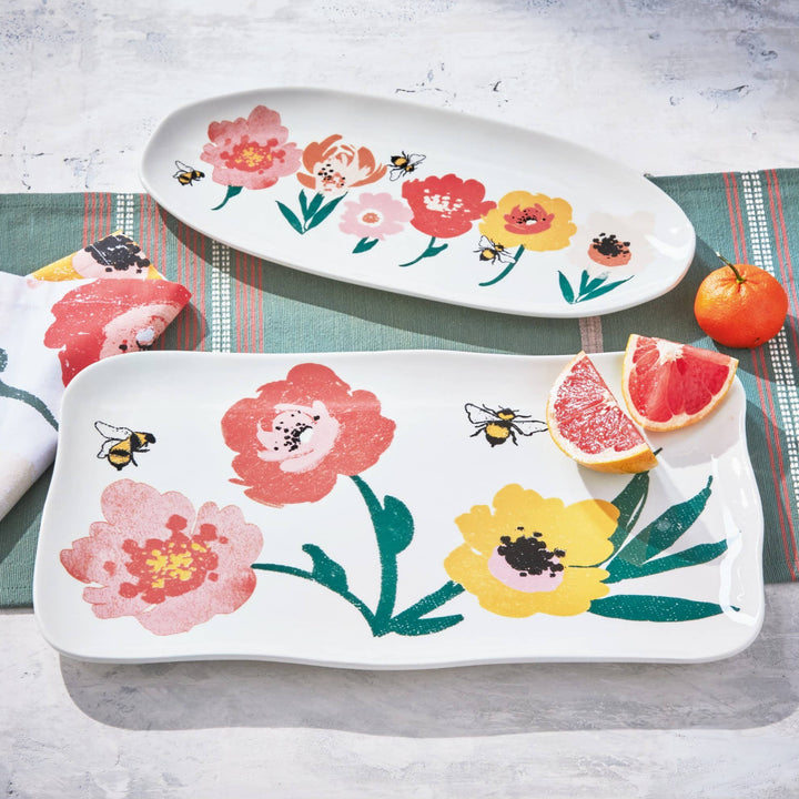 Bee Blossom Oval Platter