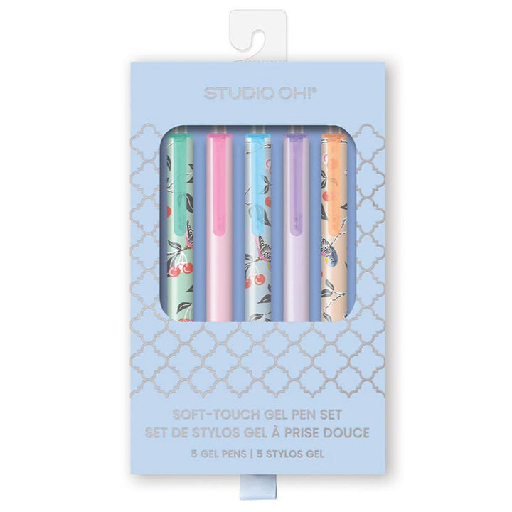 Birds in the Cherry Tree Soft-Touch Gel Pen Set