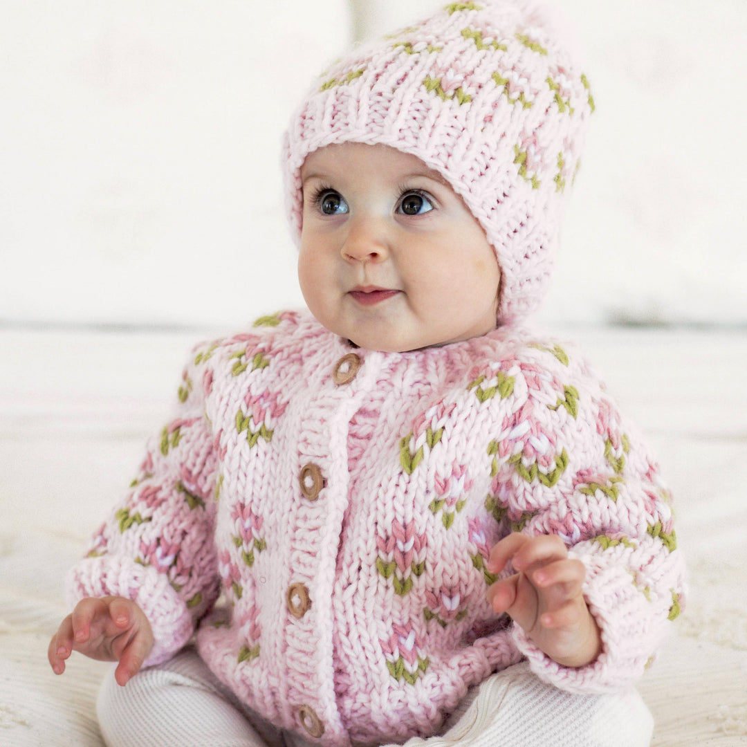 Bitty Blooms Blush Cardigan Sweater