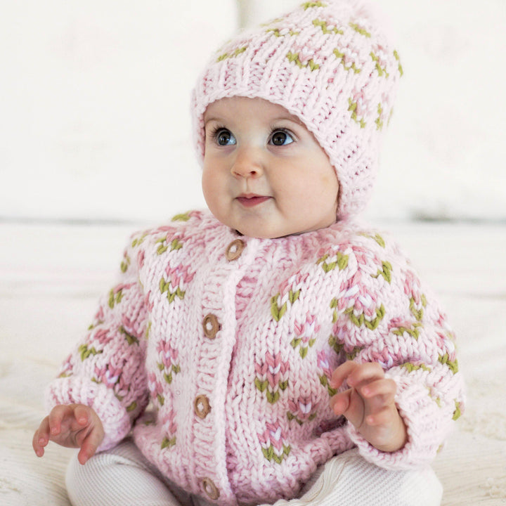 Bitty Blooms Blush Cardigan Sweater
