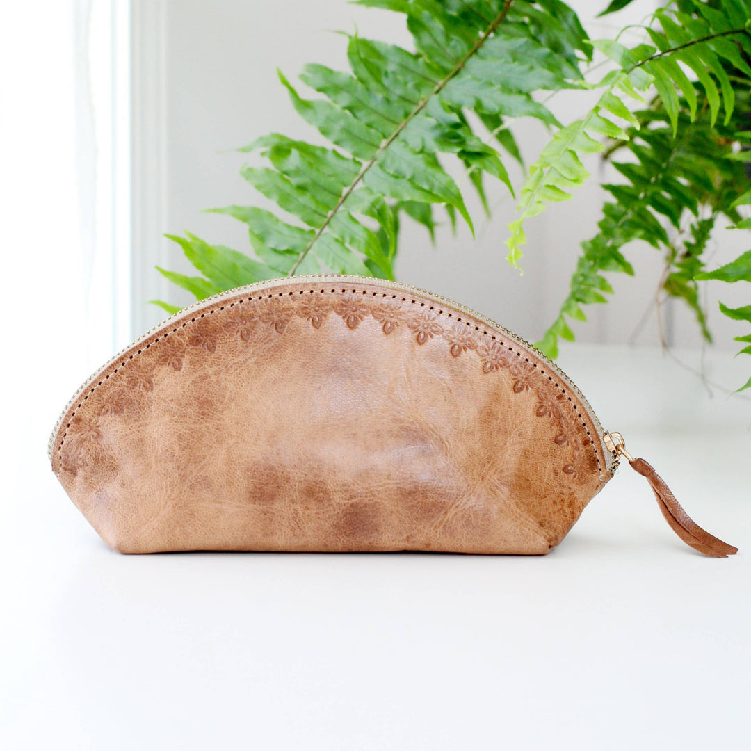 Blossom Leather Travel Pouch
