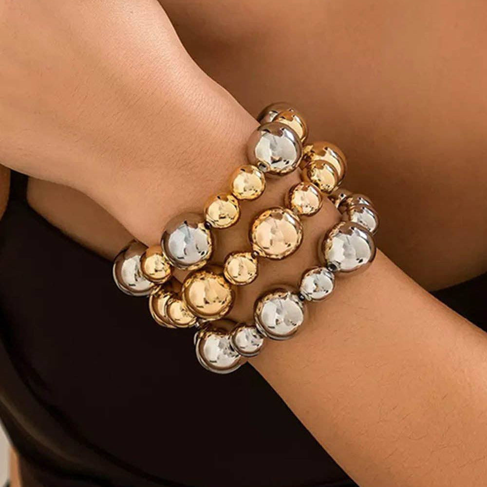 Bold Punk Style Bead Bracelet