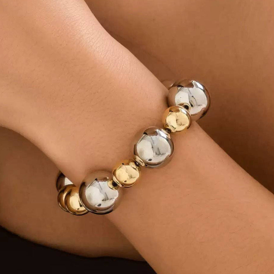Bold Punk Style Bead Bracelet
