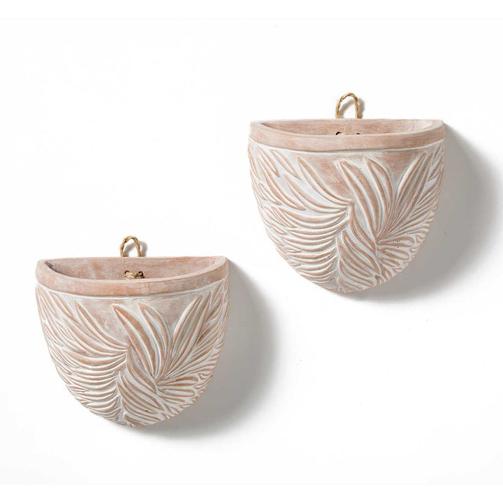 Botanical Terracotta Wall Planters - Set of 2