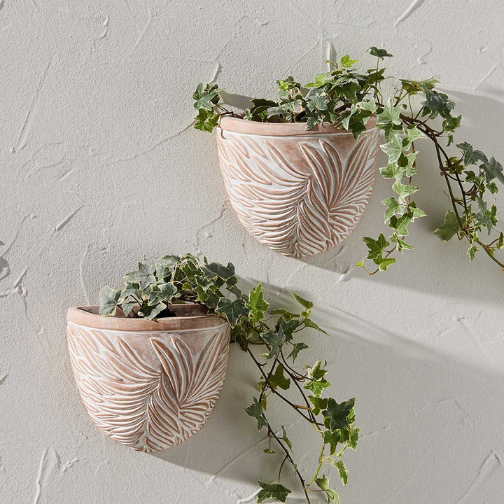 Botanical Terracotta Wall Planters - Set of 2