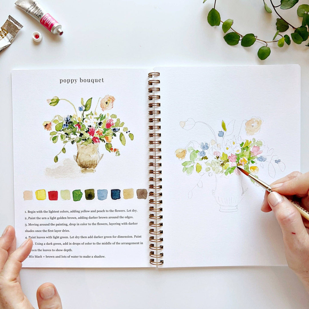 Bouquets Watercolor Workbook by Emily Lex