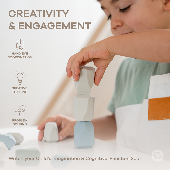 Boy Colors Stacking Blocks for Toddlers by Comfy Cubs