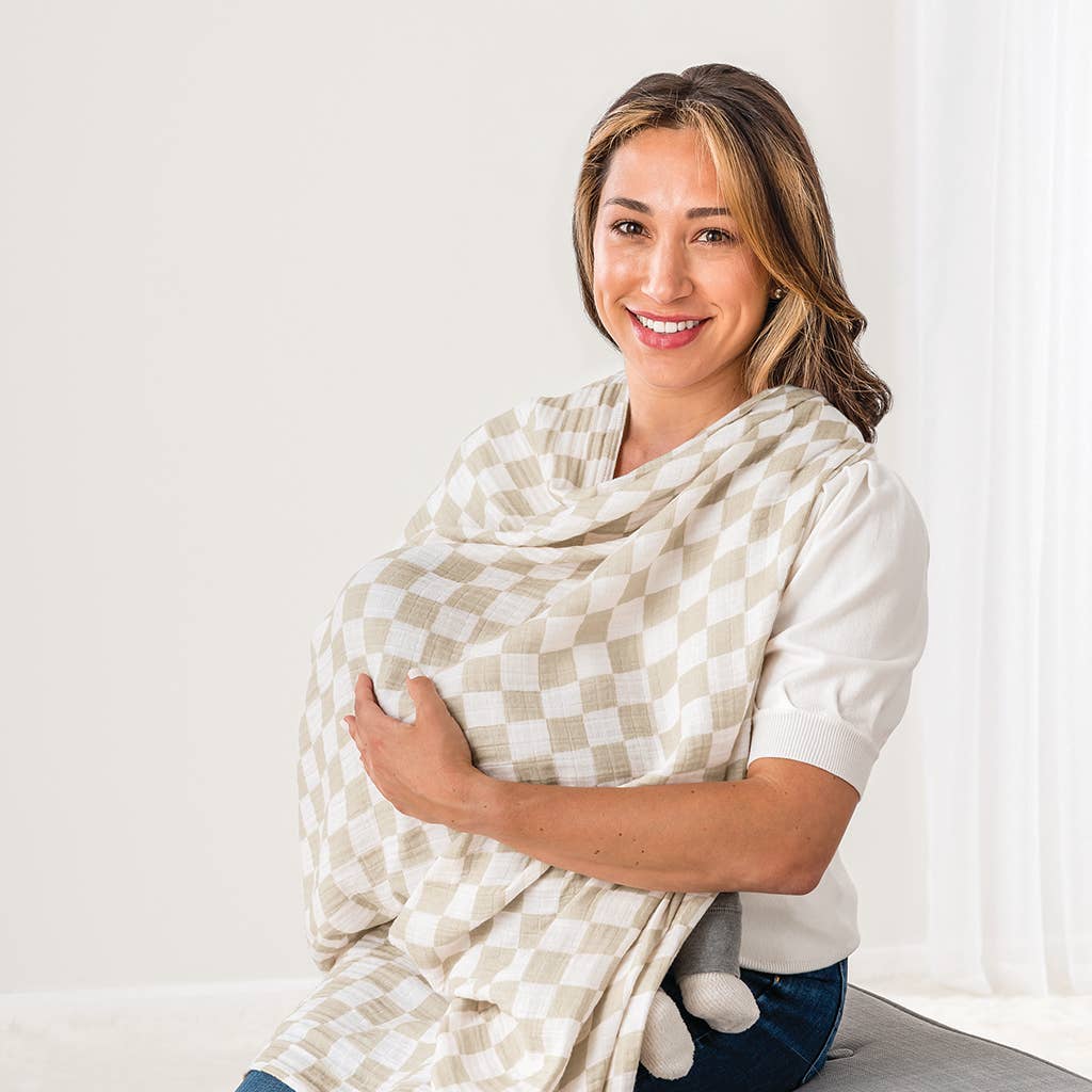 Breastfeeding Boss™ in Toast Checkerboard – Poppy & Vale