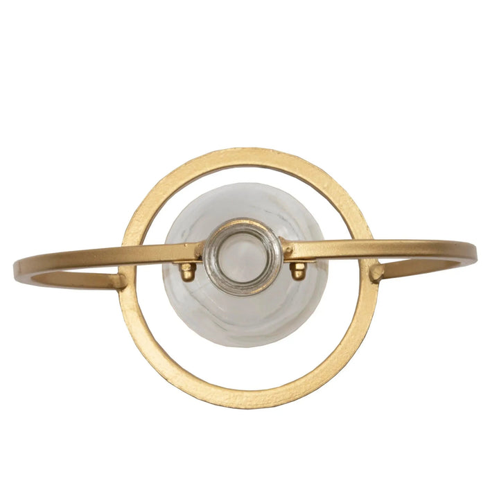 Capstone Floating Glass and Brass Metal Bud Vase